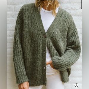 jenni kanye oversized olive cardigan XS